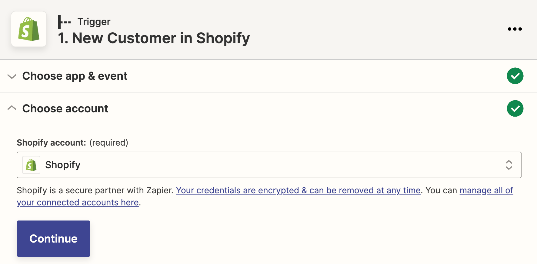 Zapier Shopify Customer Trigger Step 2