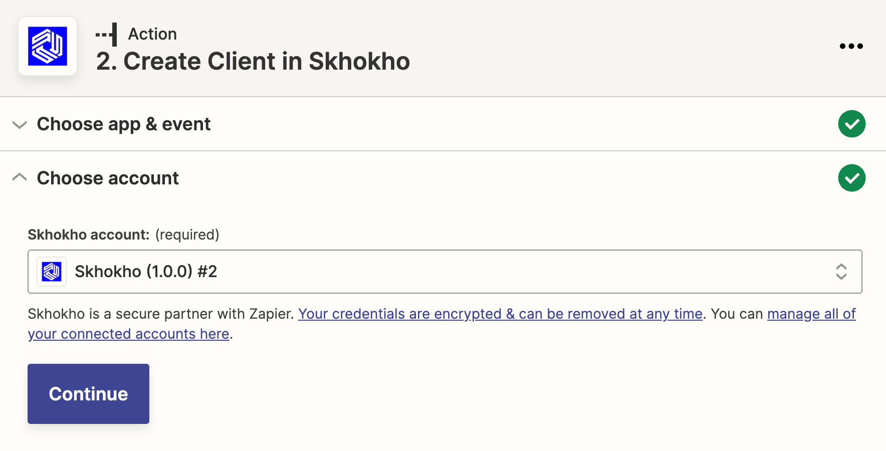 Zapier Zendesk Sell Contact Action Step 2